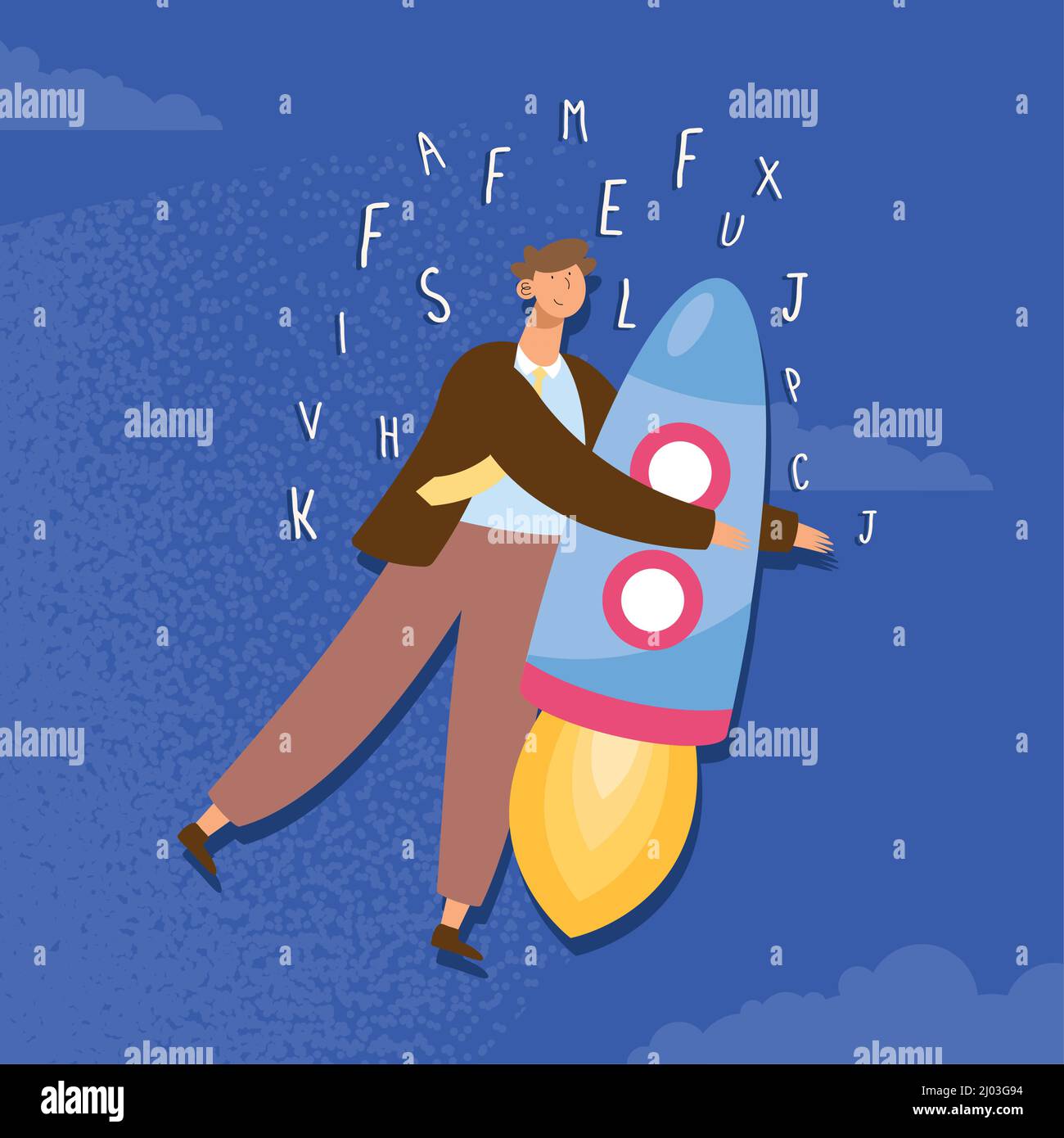 male worker in rocket startup Stock Vector Image & Art - Alamy