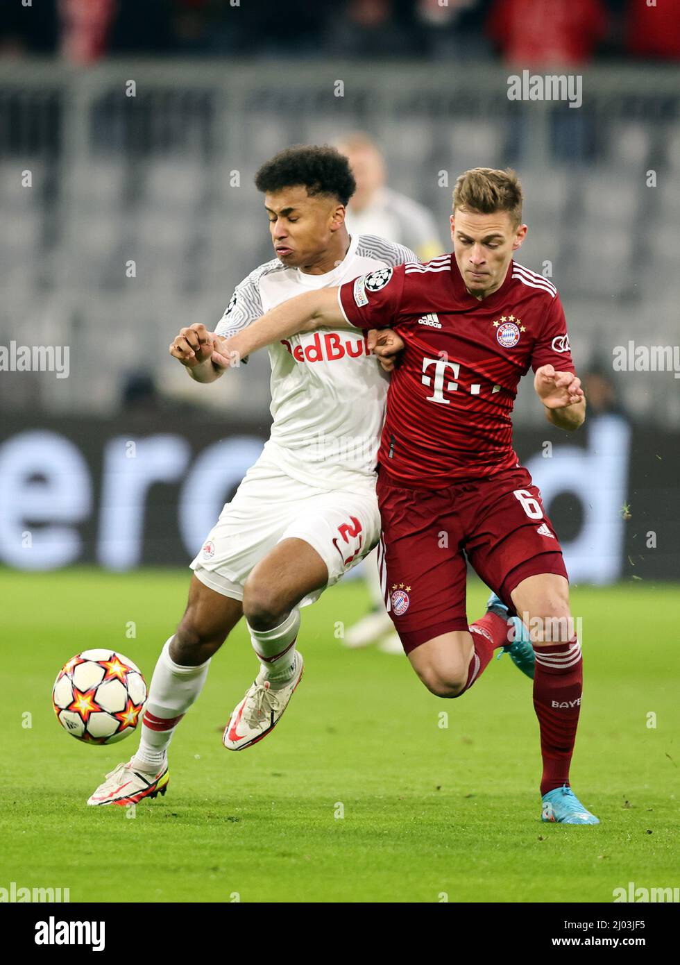 Karim Adeyemi Of Red Bull Salzburg Joshua Kimmich Of Bayern Muenchen ...