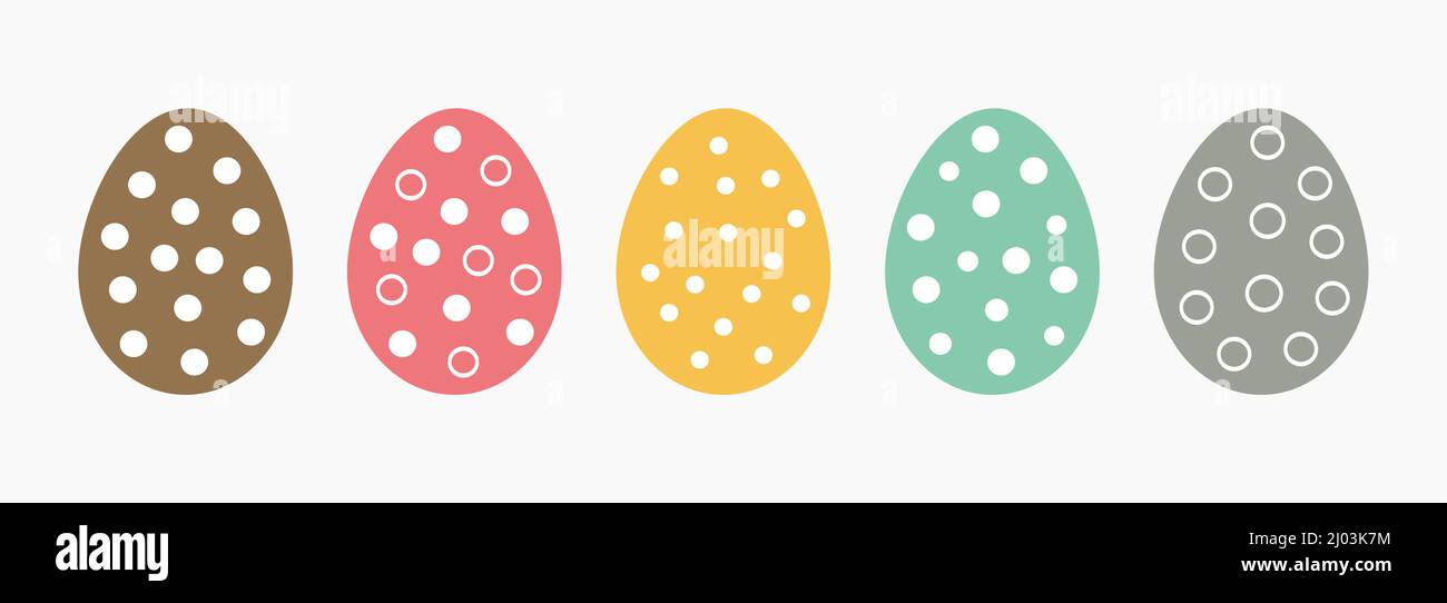 Easter eggs colorful icons collection. Decorated Easter eggs vector illustration. Stock Vector