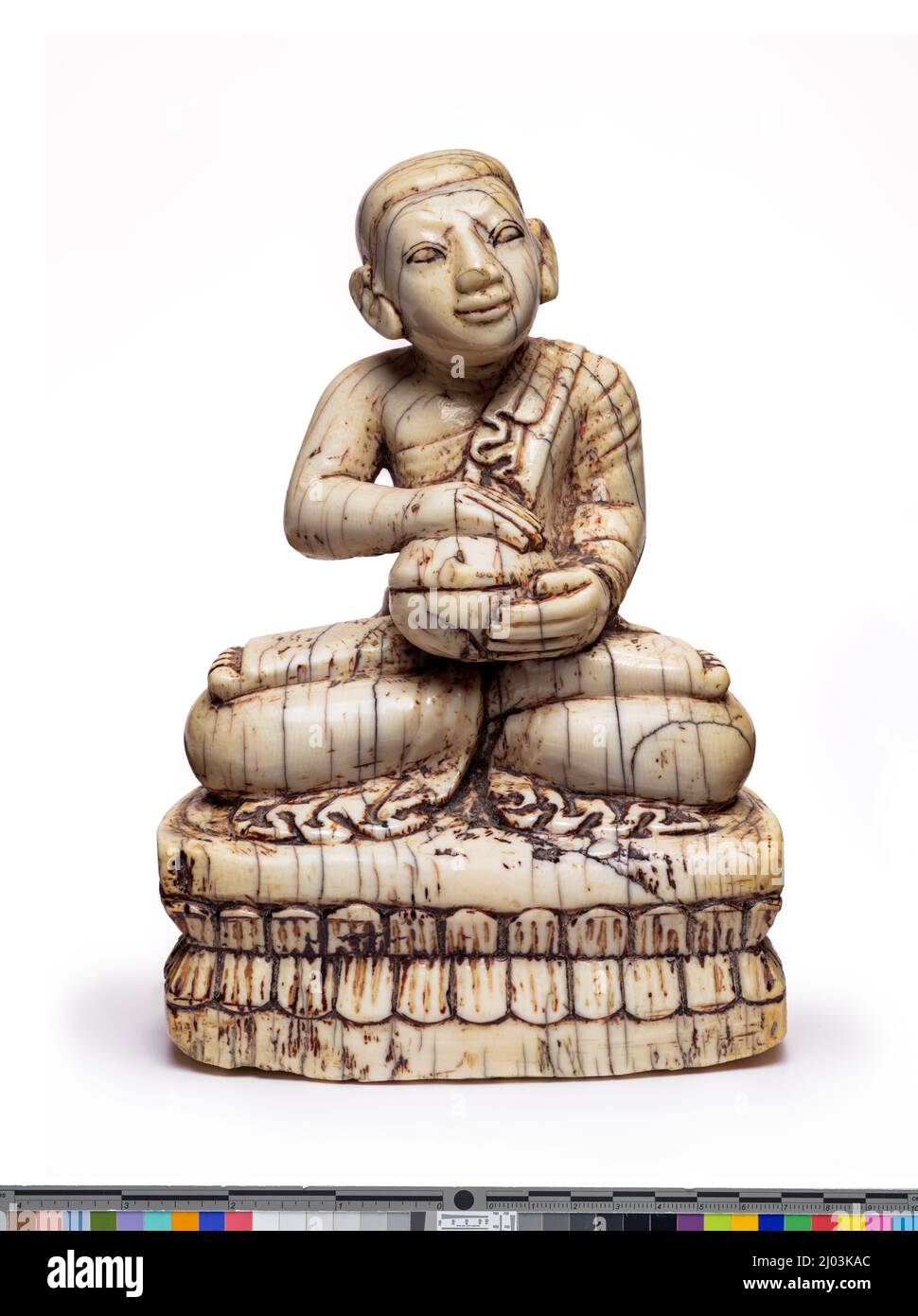 The Monk Shin Upagok (Sanskrit: Upagupta). Burma (Myanmar), 19th century. Sculpture. Ivory Stock Photo