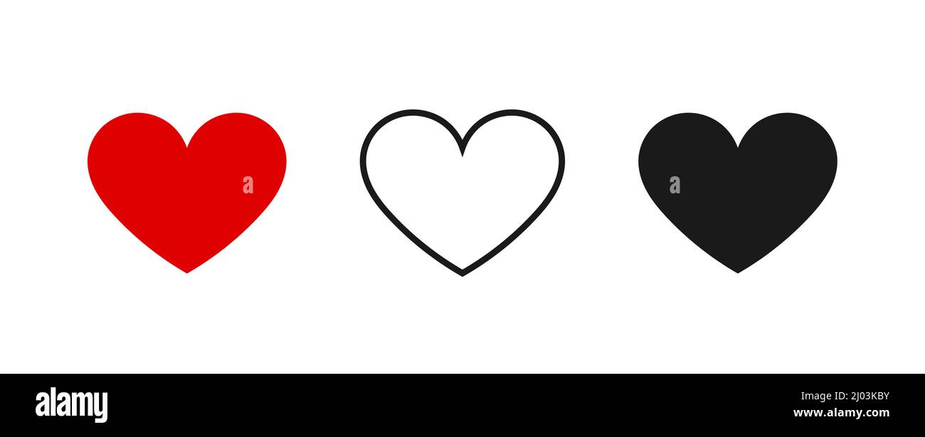 Heart shapes flat design icons. Vector illustration Stock Vector Image ...