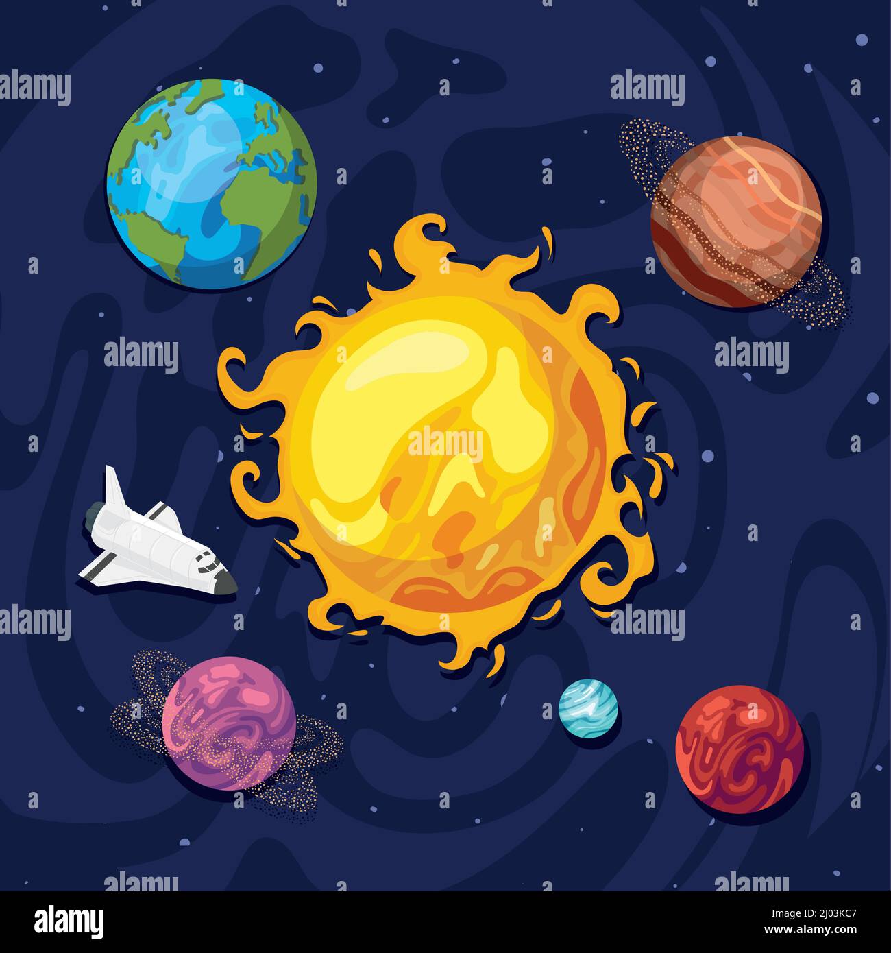 solar system and spaceship scene Stock Vector Image & Art - Alamy