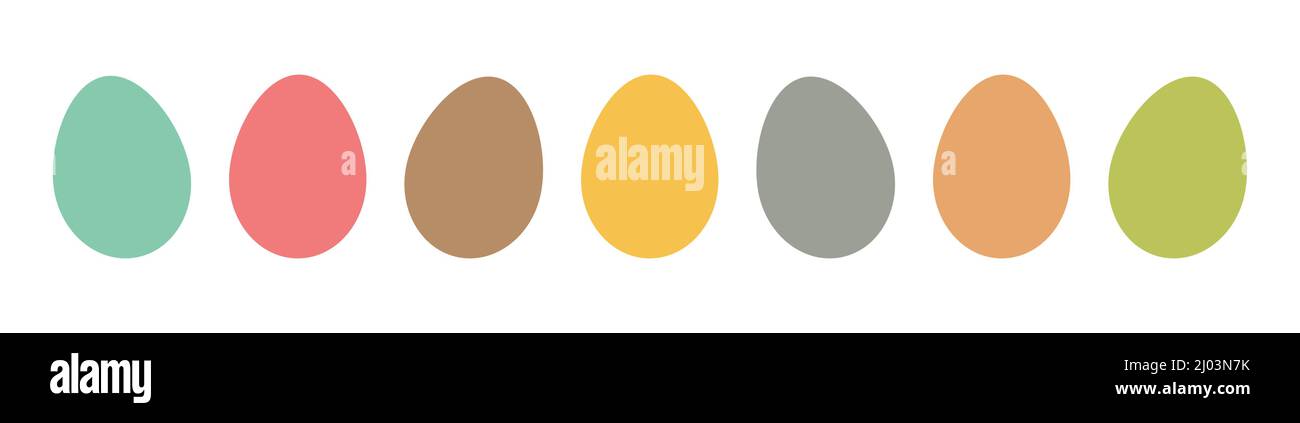Easter eggs icons collection. Painted Easter eggs isolated on white background. Vector illustration. Stock Vector