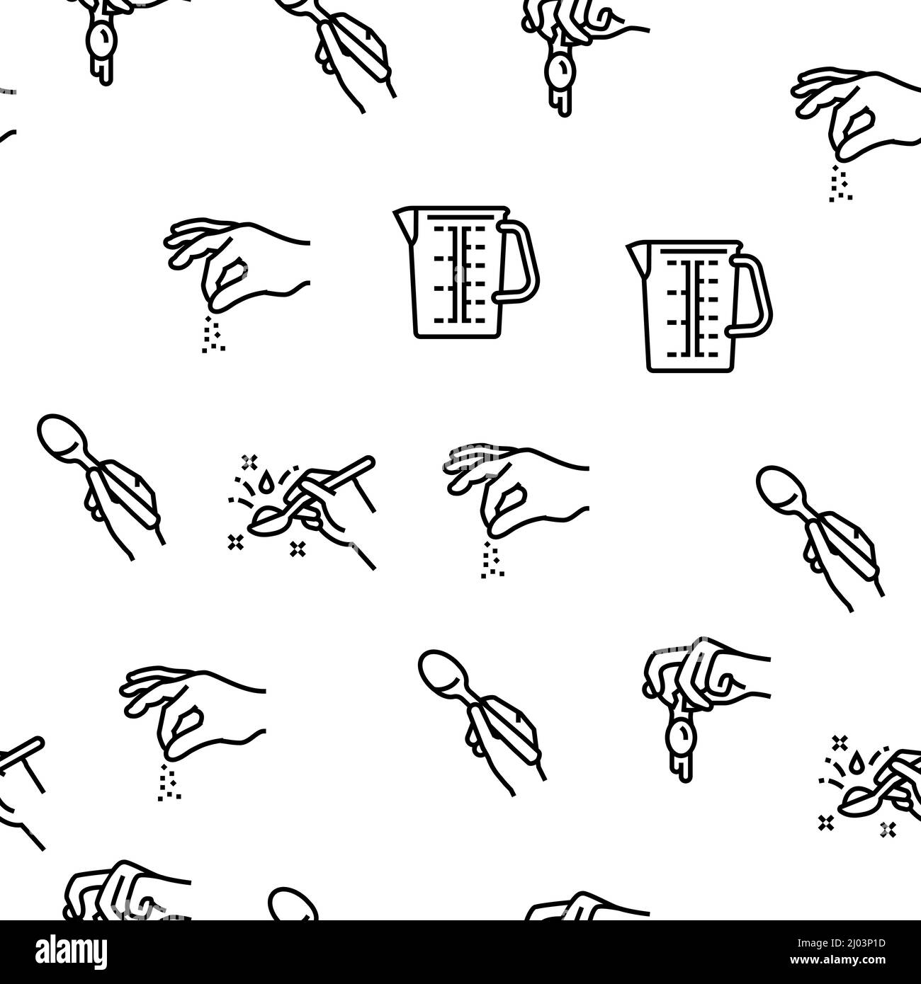 Cook Instruction For Prepare Meal Vector Seamless Pattern Stock Vector ...