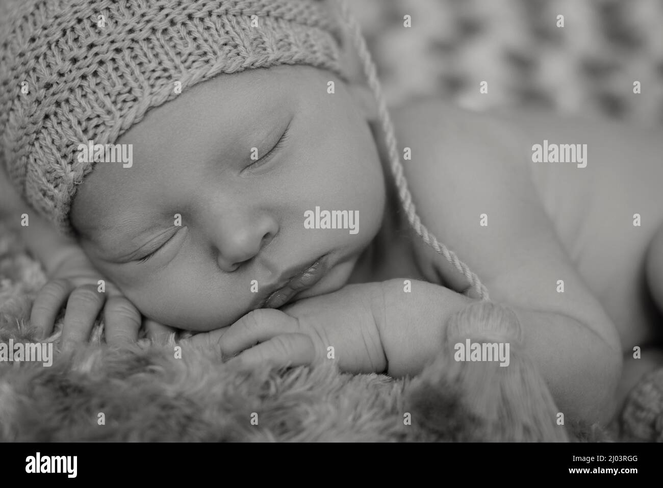Newborn baby sleep first days of life. Cute little newborn child