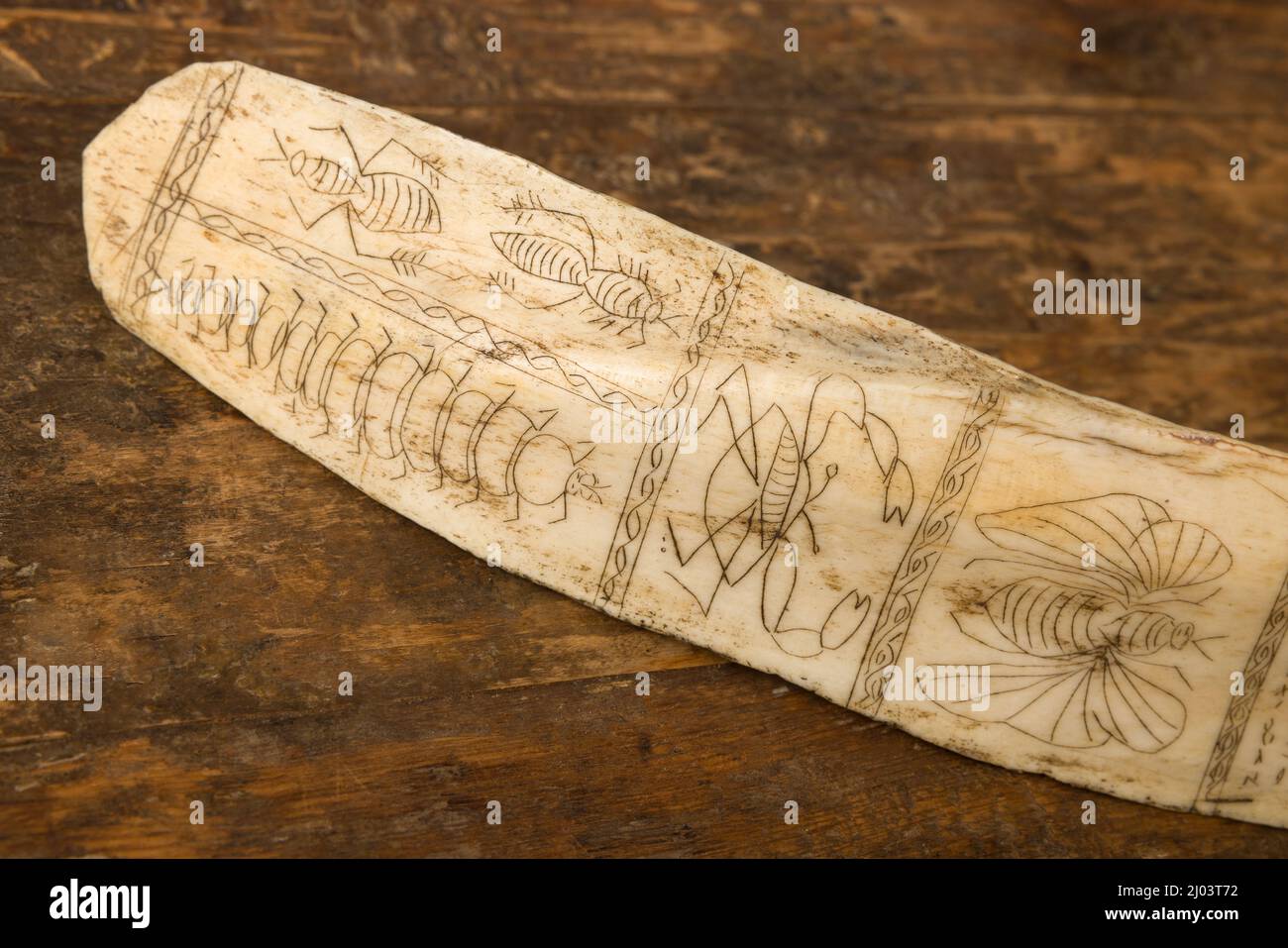 Antique calendar from the Batak people of Sumatra Indonesia dating back to 1900 Stock Photo