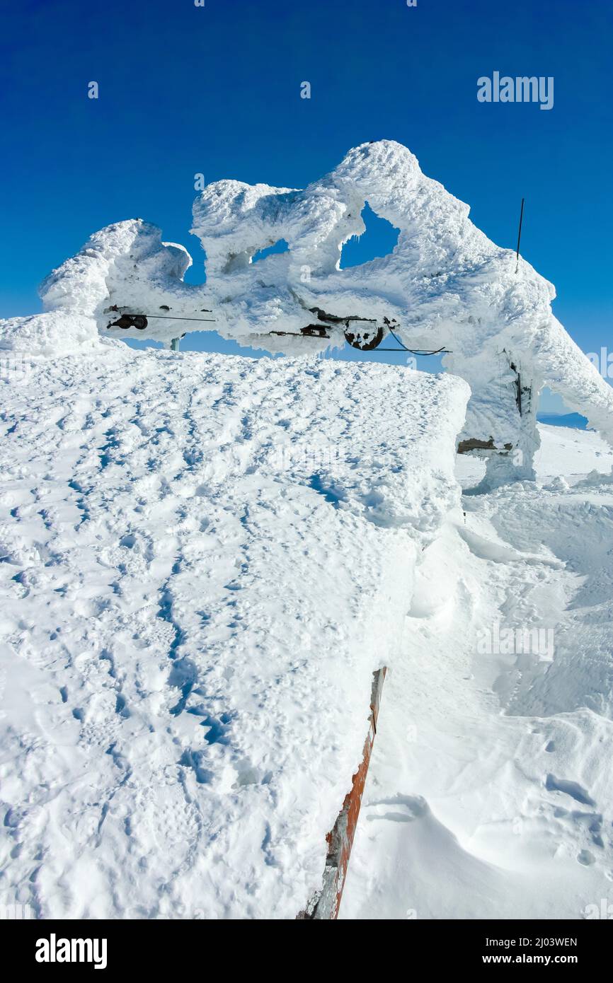 Winter view of Vitosha Mountain near Cherni Vrah peak, Sofia City ...