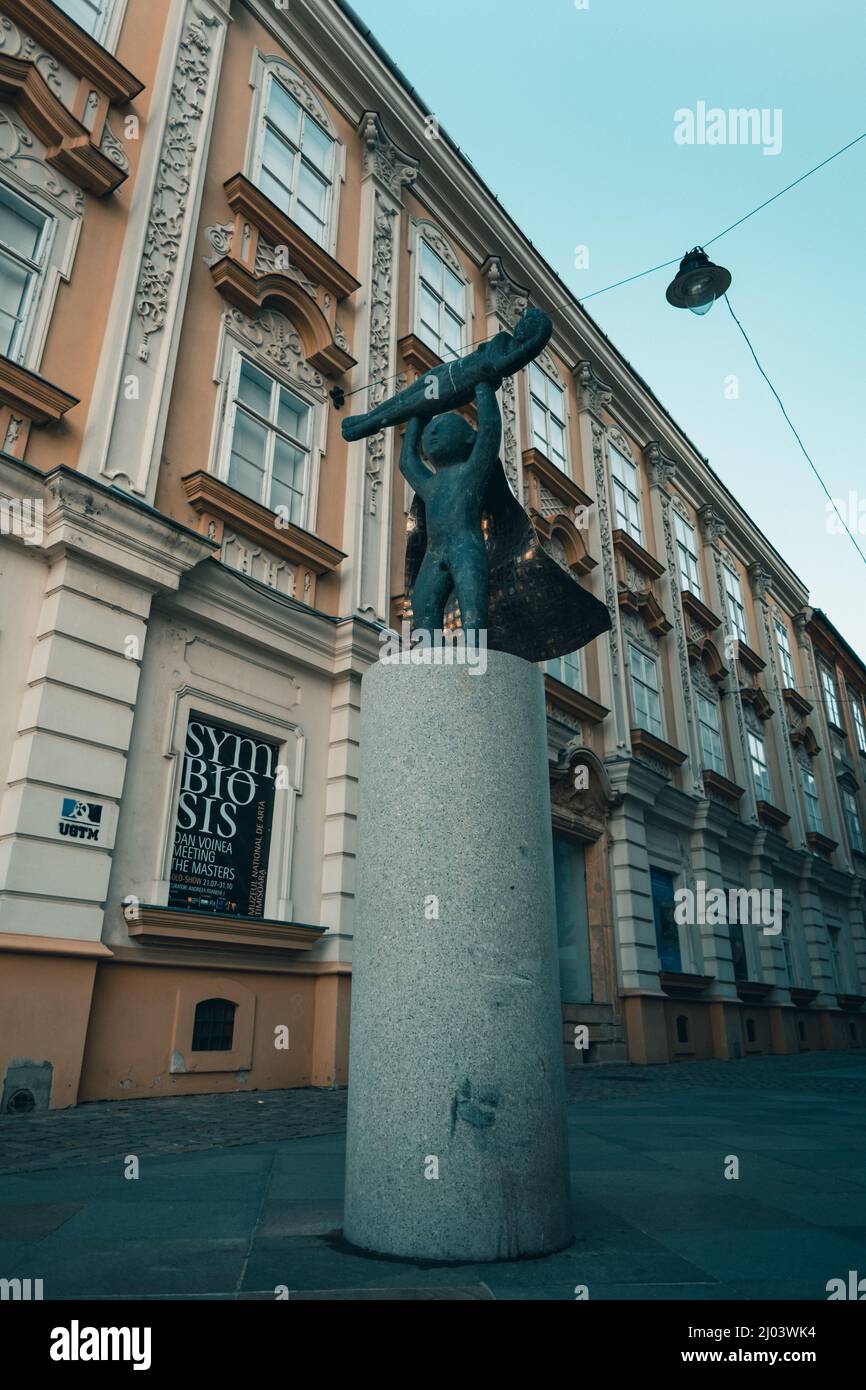 Shot of a statue location in the city of Timisoara Stock Photo