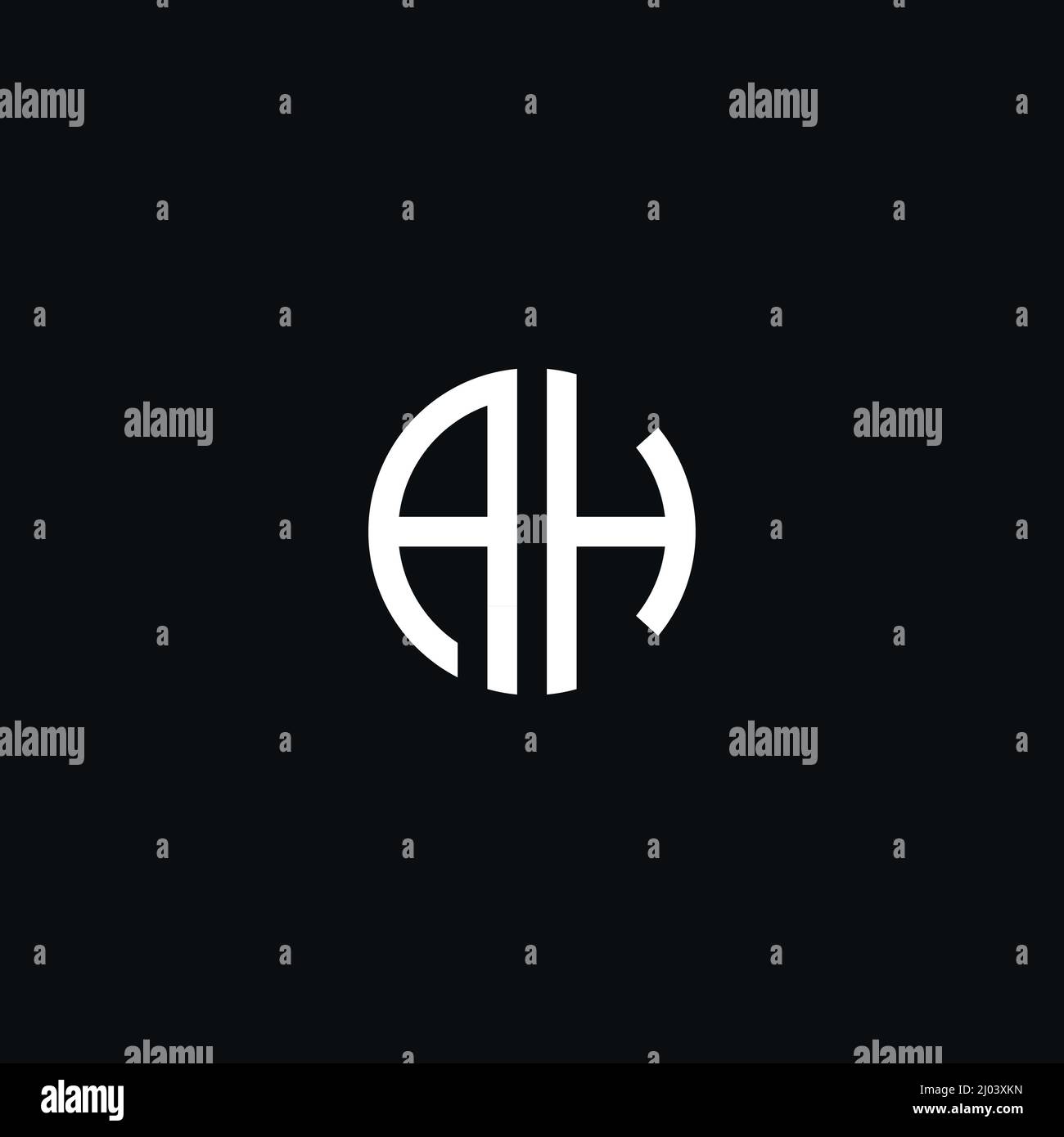 Circle monogram logo icon letter AH Stock Vector Image & Art - Alamy