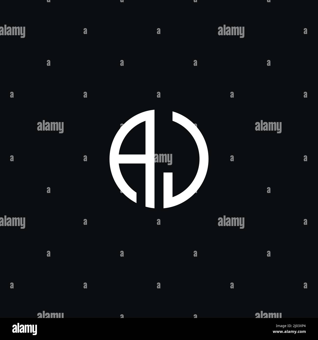 Circle monogram logo icon letter AJ Stock Vector Image & Art - Alamy