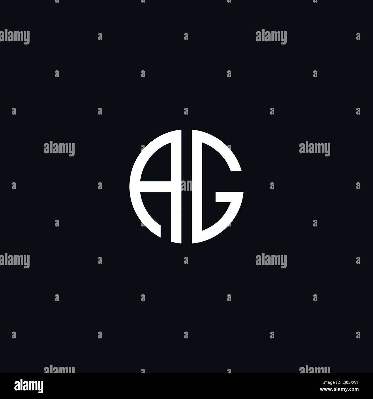 Circle monogram logo icon letter AG Stock Vector Image & Art - Alamy