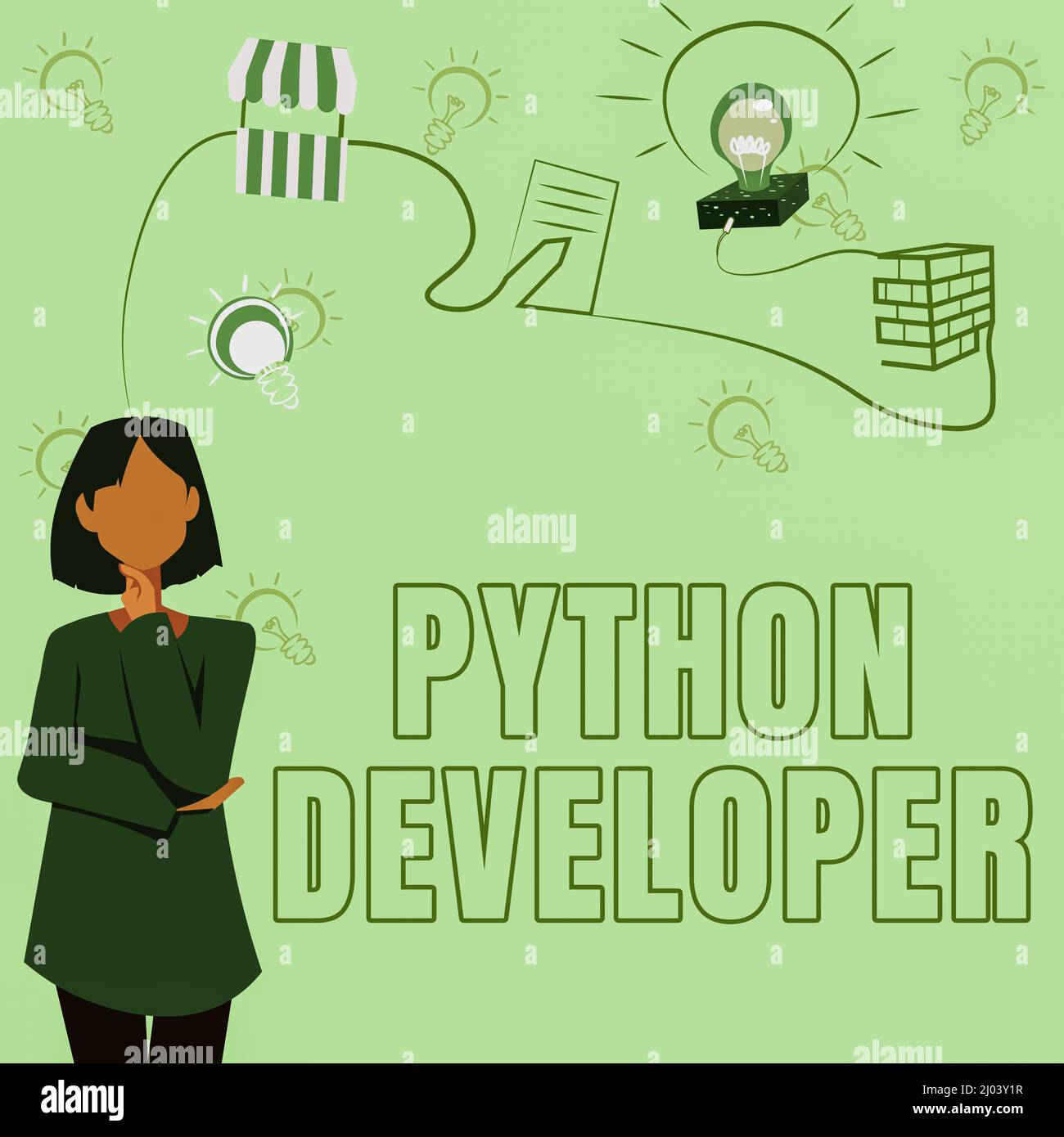 Hand writing sign Python Developer. Conceptual photo responsible for ...