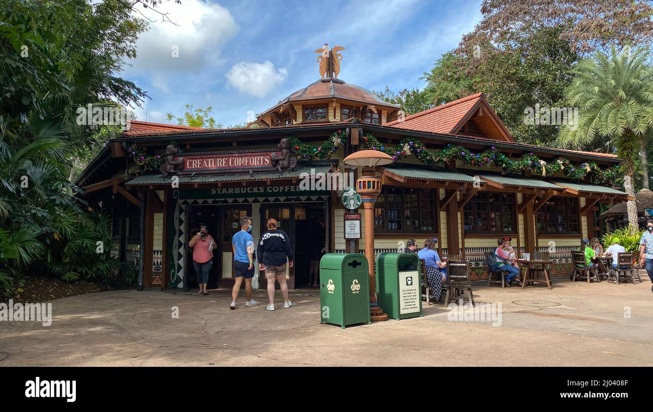 orlando, FL USA November 6, 2020 The Starbucks Coffee shop at Animal