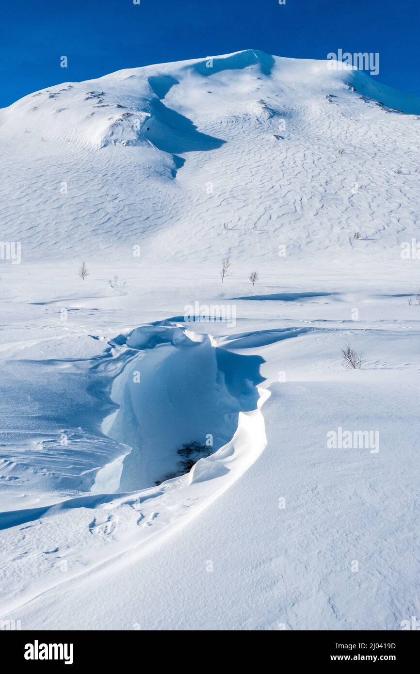 Mountain scenery in Trollheim region of Norway in winter Stock Photo