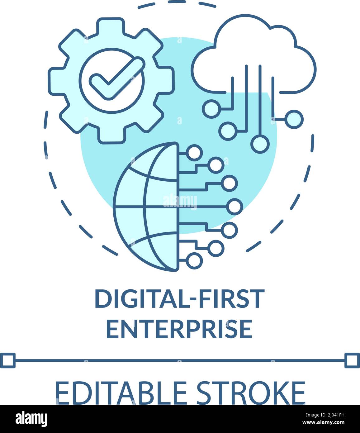 Digitalfirst enterprise turquoise concept icon Stock Vector Image