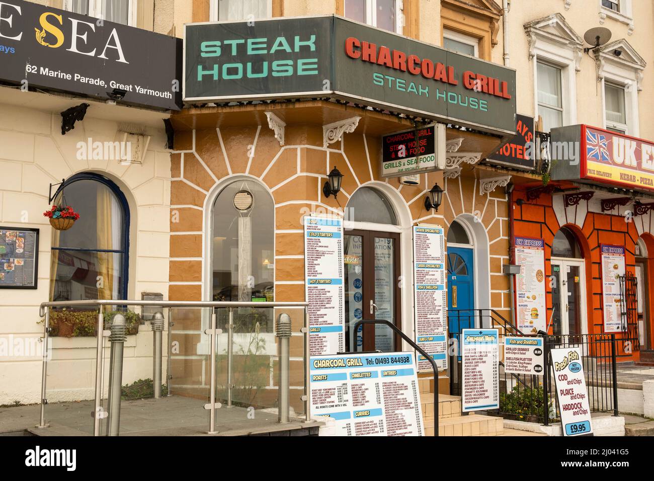 Charcoal Grill restaurant Marine Parade Great Yarmouth Norfolk Stock
