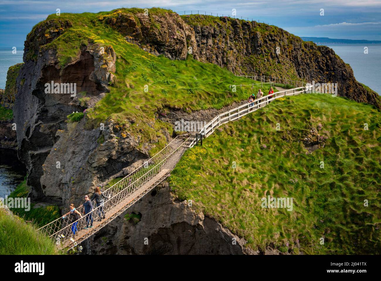 Northern Rope Bridge Carrick-a-rede Rope Bridge, County Antrim, Northern Ireland Stock Photo ...