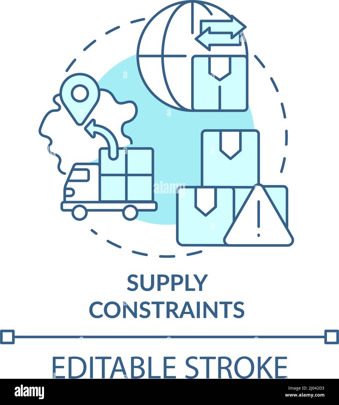 Supply constraints turquoise concept icon Stock Vector Image & Art - Alamy