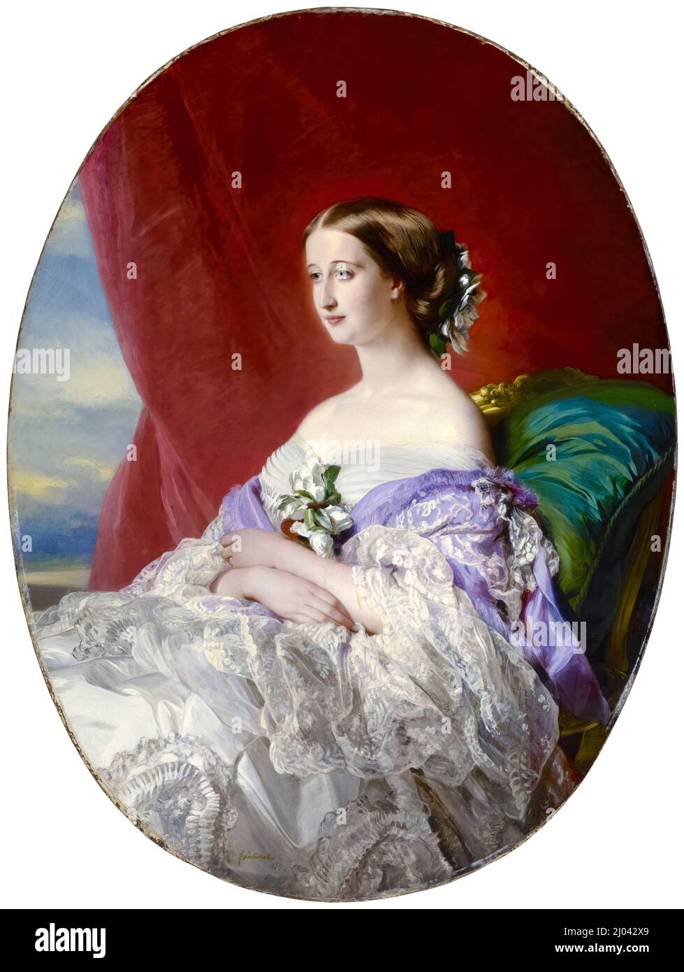 Empress Eugenie (1826–1920) 1855 Marie-Pauline Laurent A close copy of a  painting by Franz Xaver Winterhalter (1806–1873), the portrait depicts Eugénie  de Montijo de Guzmán (1826–1920), wife of Emperor Napoleon III and