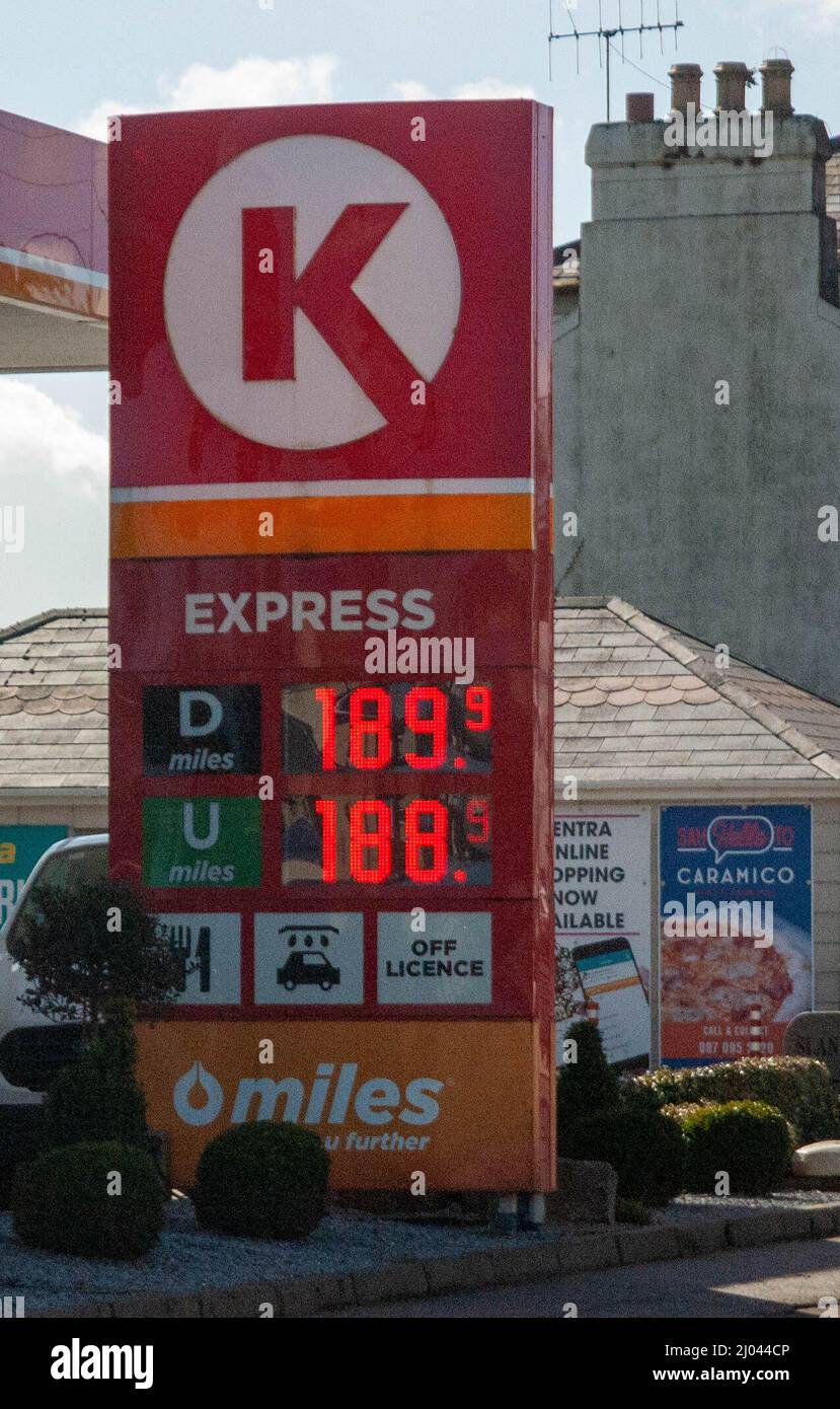 Dunmanway, West Cork Ireland Wednesday 16 Mar 2022; Fuel prices are