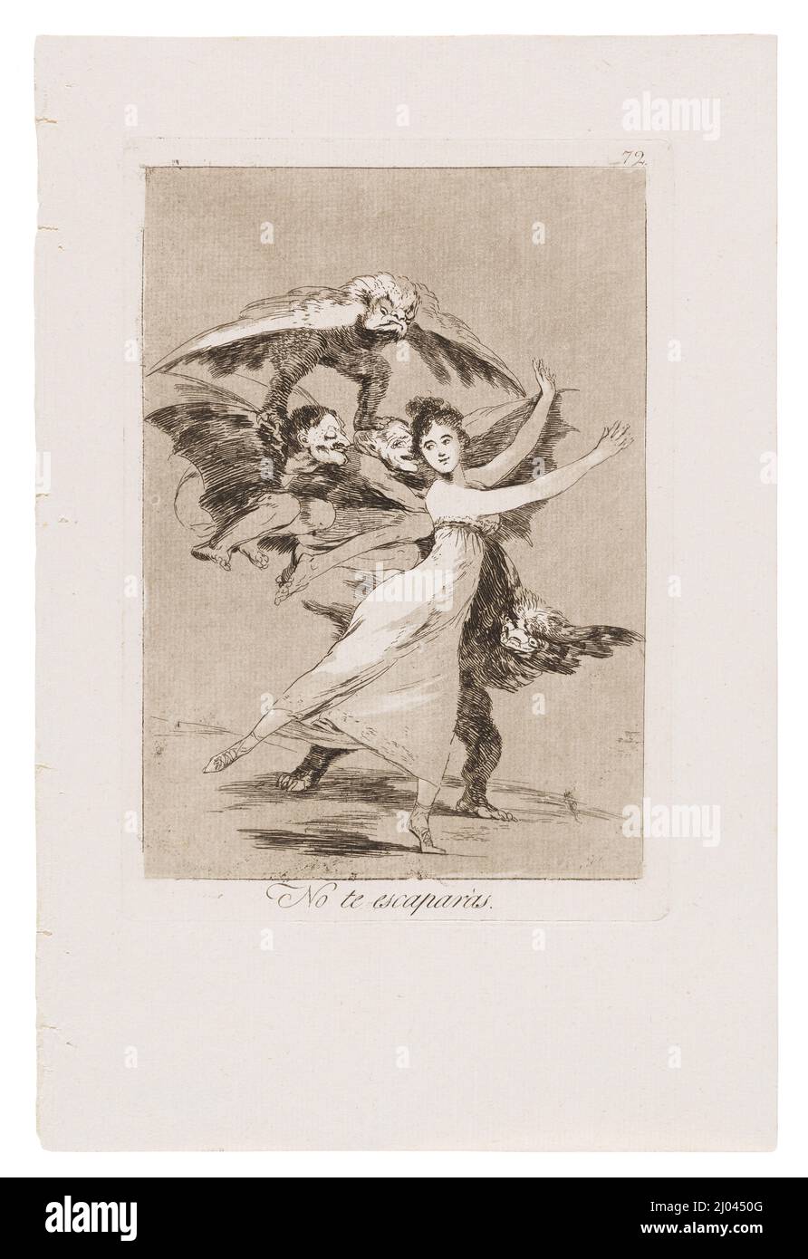 You will not escape. Francisco Goya y Lucientes (Spain, Fuendetodos, 1746-1828). Spain, 1799. Prints; etchings. Etching and burnished aquatint Stock Photo