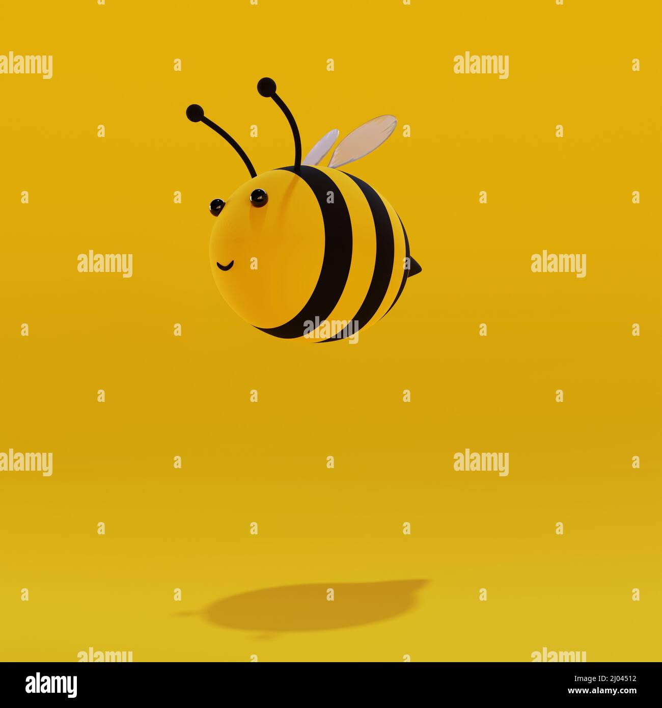 Character of cute bee on yellow background. 3D render Stock Photo - Alamy