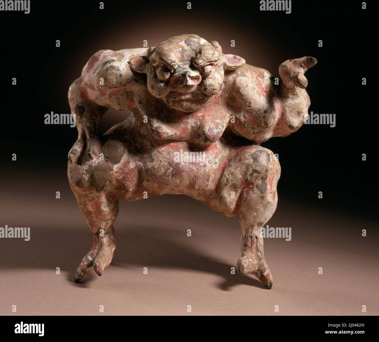 Funerary Sculpture of a Demon Stock Photo