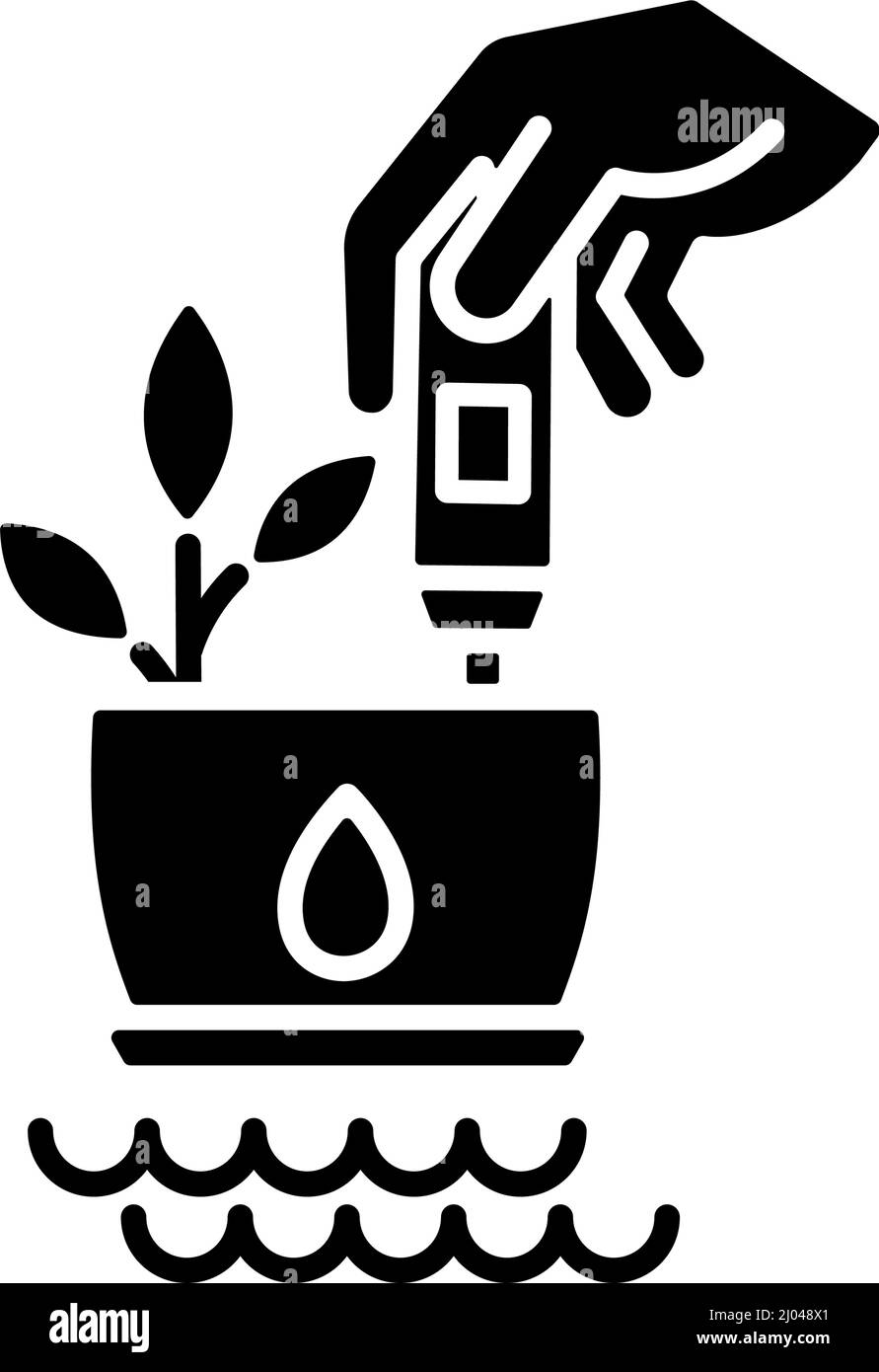 Water temperature measurement black glyph icon Stock Vector Image & Art ...
