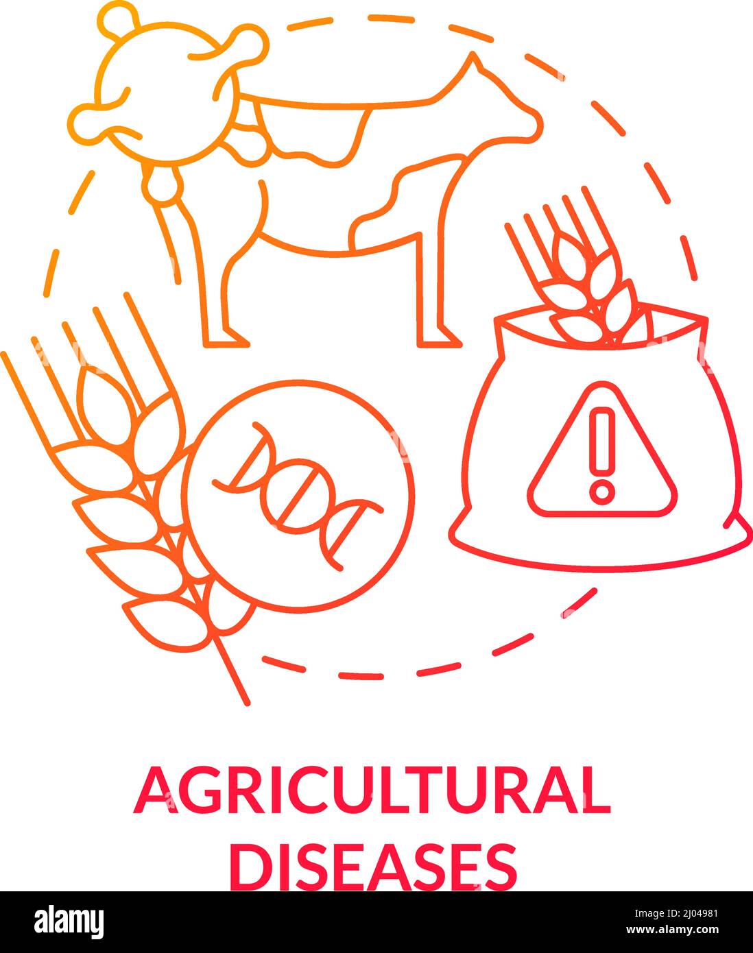 Agricultural diseases red gradient concept icon Stock Vector
