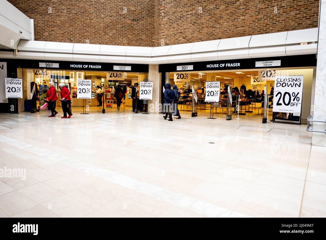 Epsom Surrey London UK, March16 2022, House Of Fraser Department Store Closing Down Sale Stock Photo