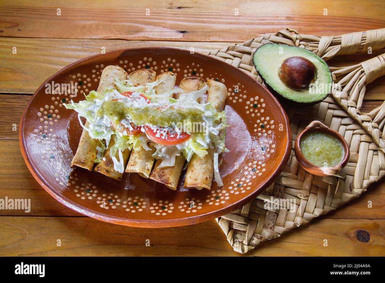 Authentic mexican flautas Stock Photo Alamy