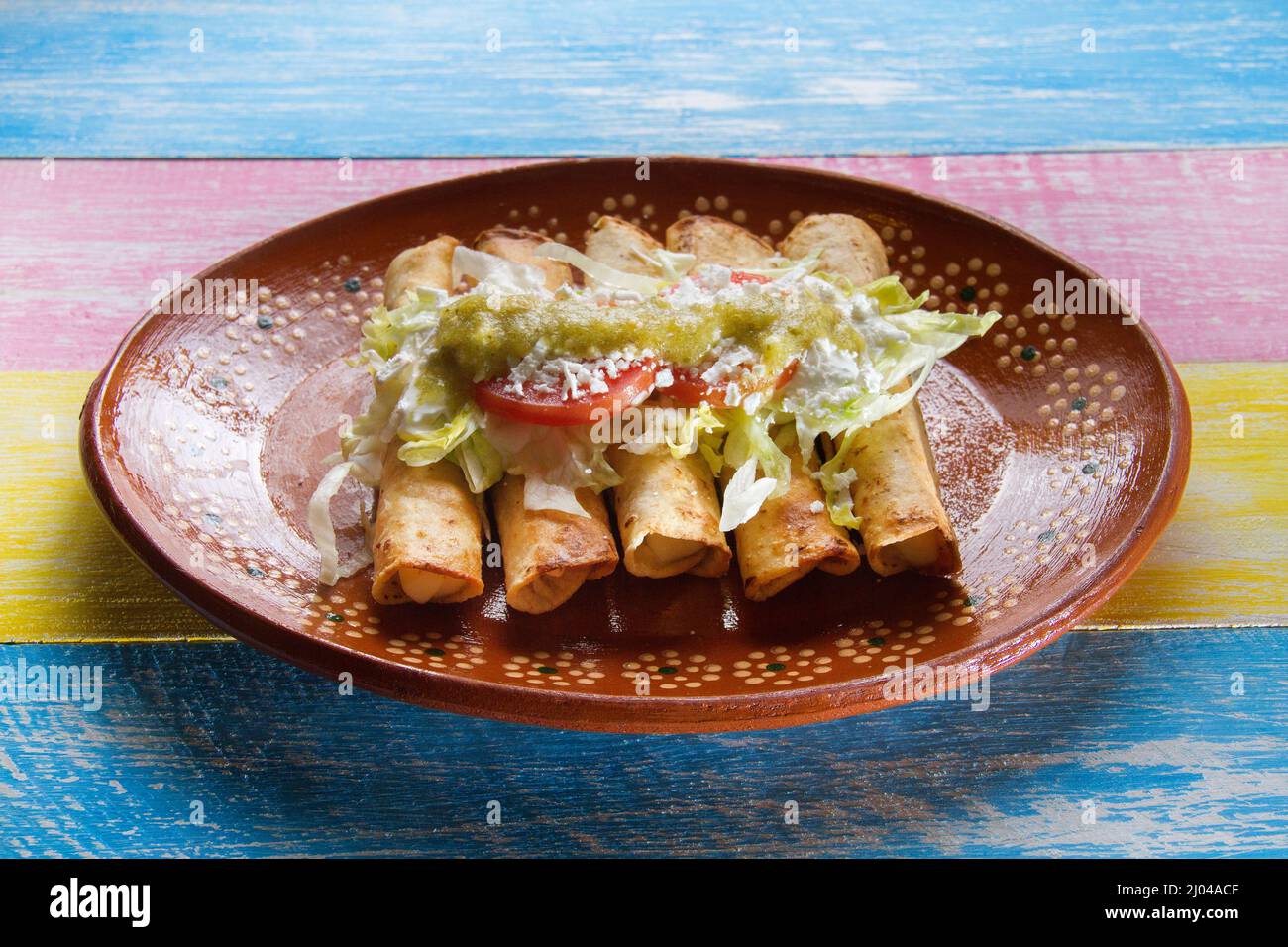 Authentic mexican flautas Stock Photo Alamy