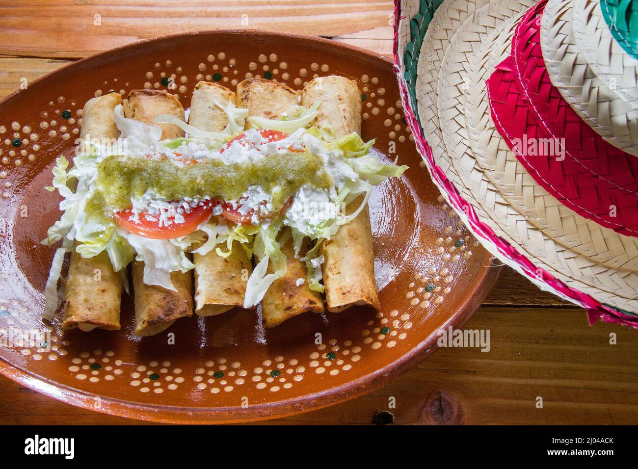 Authentic mexican flautas Stock Photo Alamy