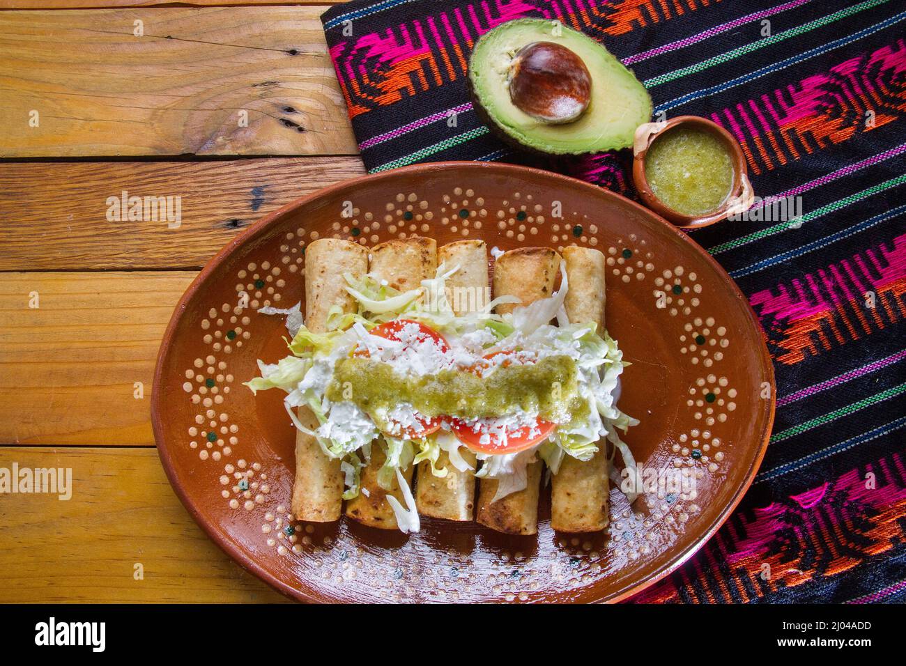 Mexican cheese flautas Stock Photo Alamy