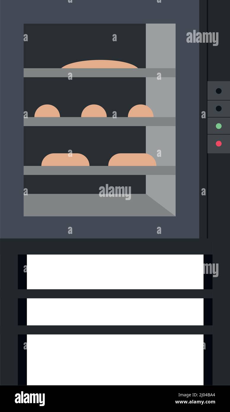 Opened bakery oven semi flat color vector object Stock Vector