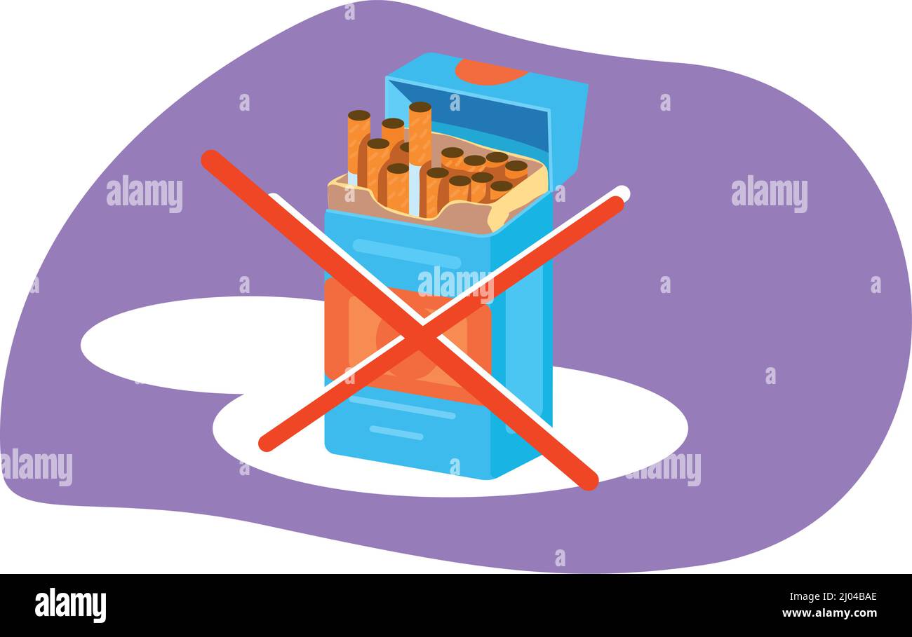 Smoking cessation 2D vector isolated illustration Stock Vector