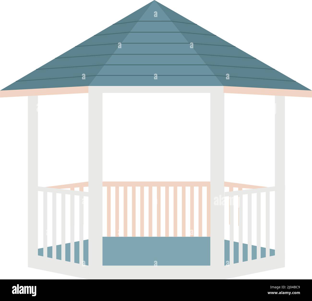 Outdoor gazebo for backyard semi flat color vector object Stock Vector