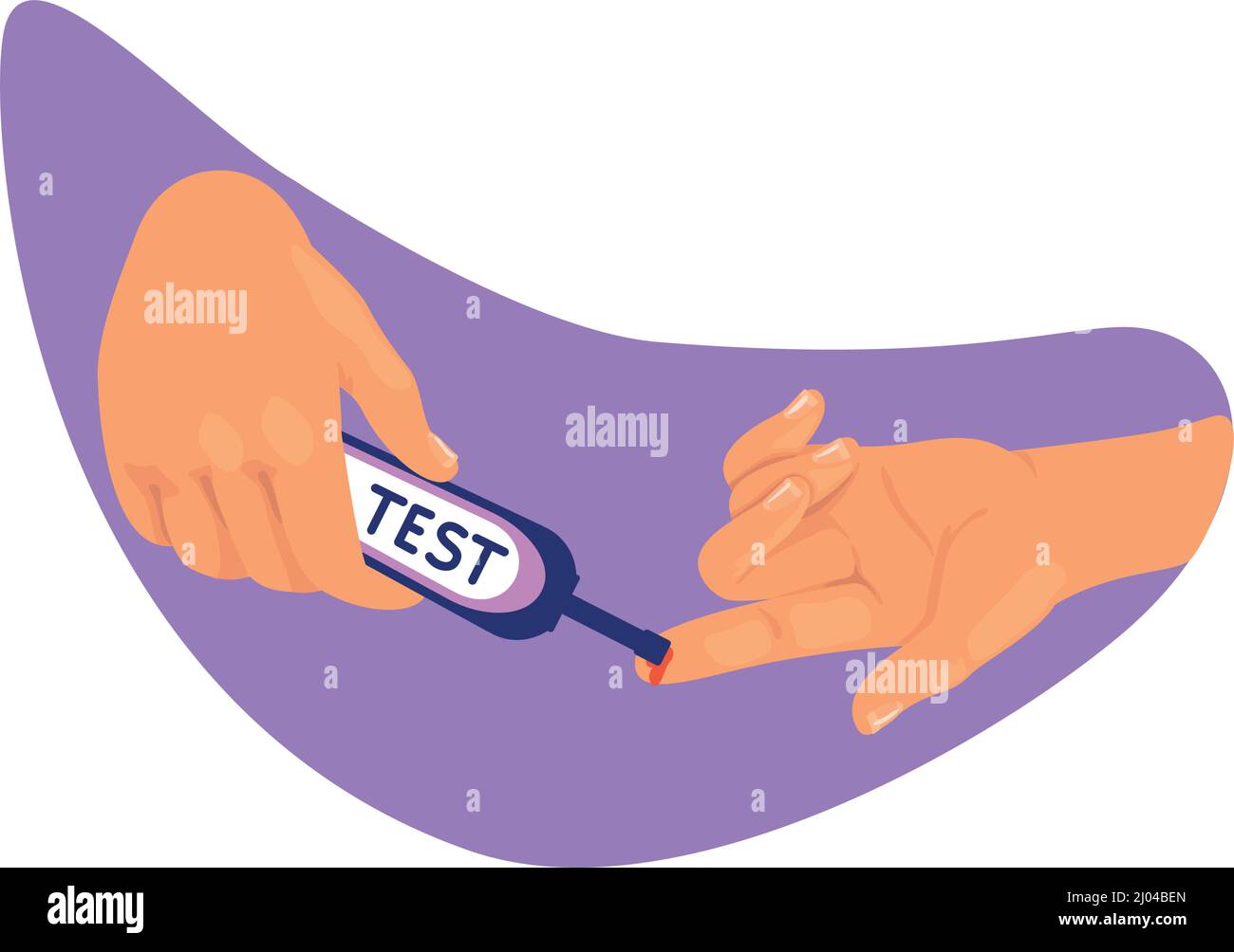 Testing blood for sugar levels 2D vector isolated illustration Stock Vector Image & Art Alamy
