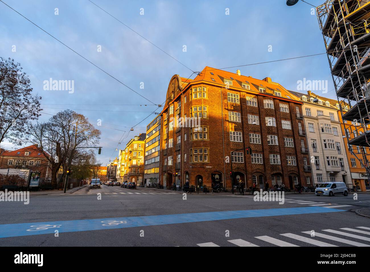 Cars and buildings in Copenhagen, Denmark Stock Photo Alamy
