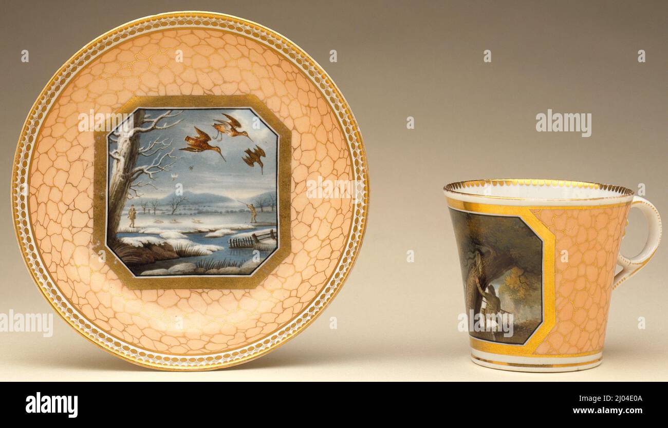 Cup and Saucer 'Worm Fishing' and 'Snipe Shooting