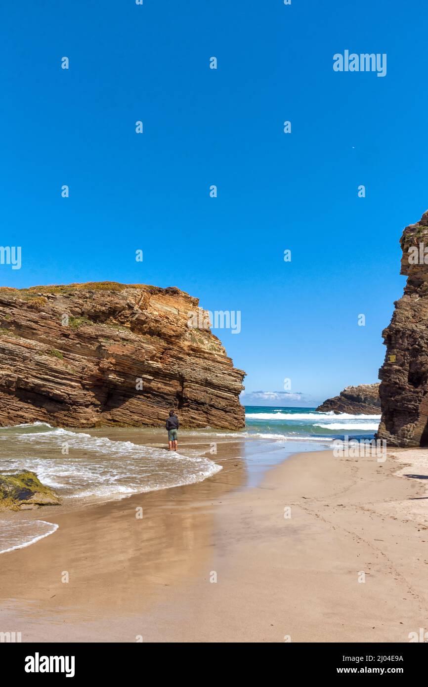 Ribadeo, playa de las Catedrales, Galicia Stock Photo