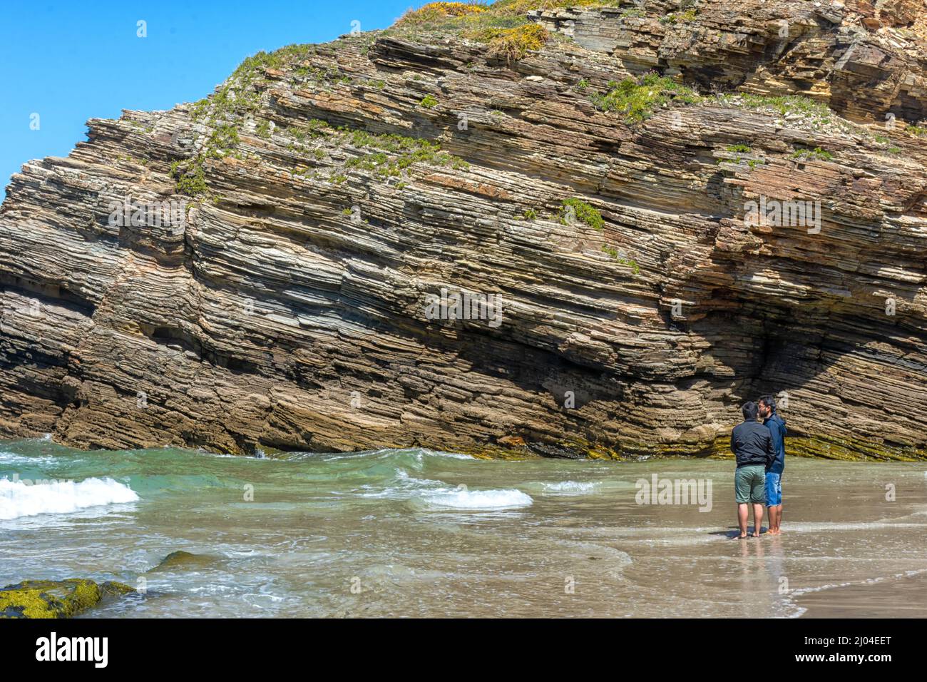 Ribadeo, playa de las Catedrales, Galicia Stock Photo