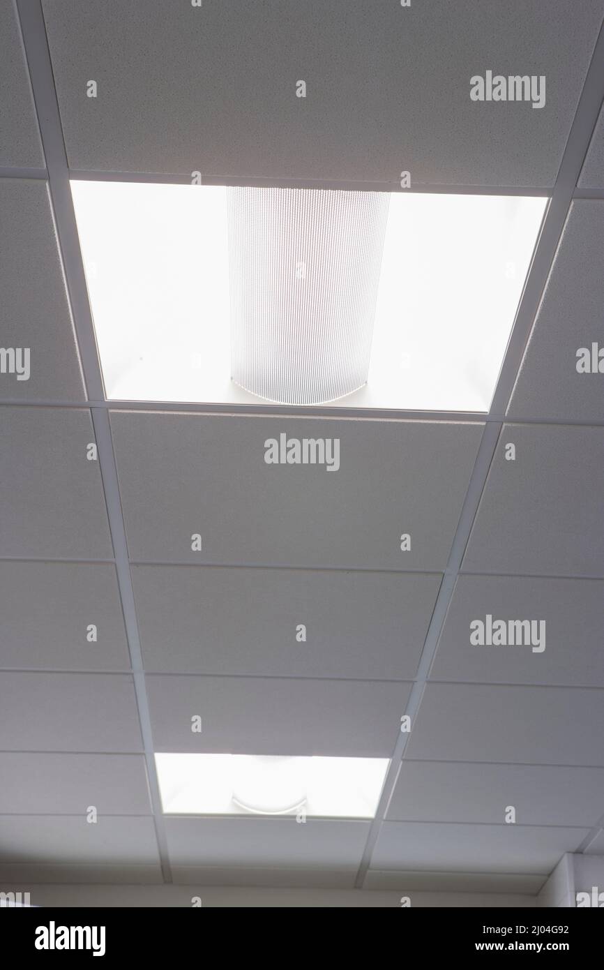 Office Interior. Ceiling and light detail Stock Photo
