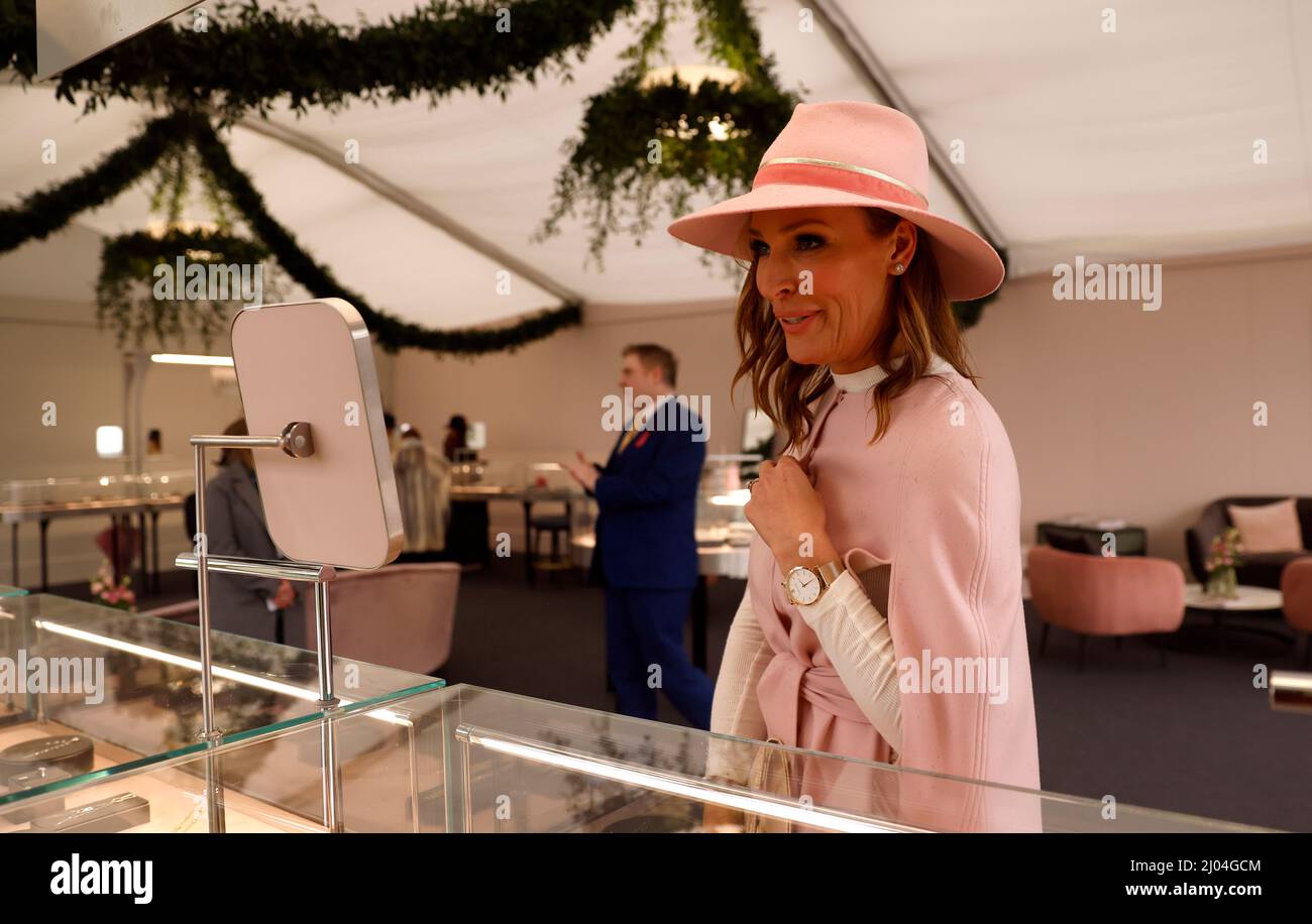 GB News Breakfast show presenter Isabel Webster during day two of the Cheltenham Festival at Cheltenham Racecourse. Picture date: Wednesday March 16, 2022. Stock Photo