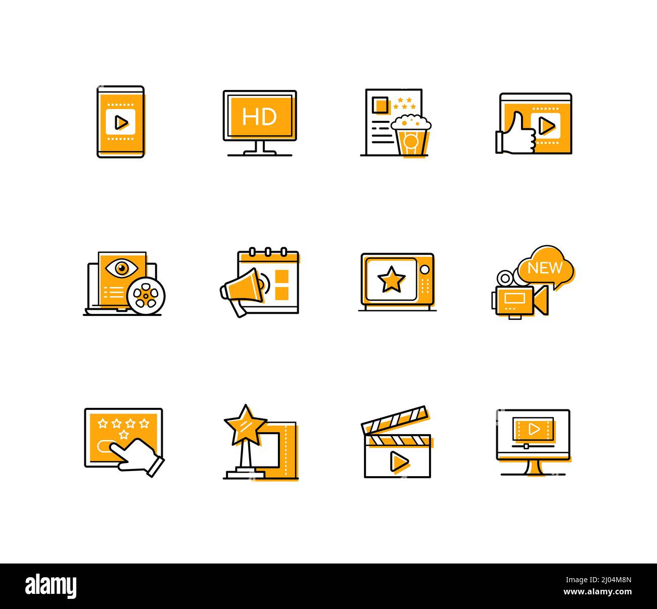 Film and multimedia - modern line design style icons set Stock Vector ...