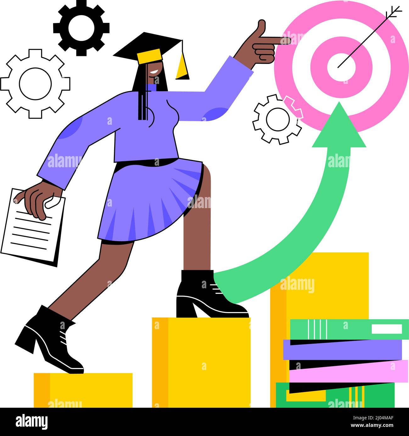 Educational trajectory abstract concept vector illustration 