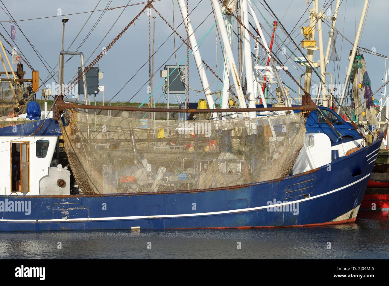 Fishing boat in the harbor Denmark Stock Photo