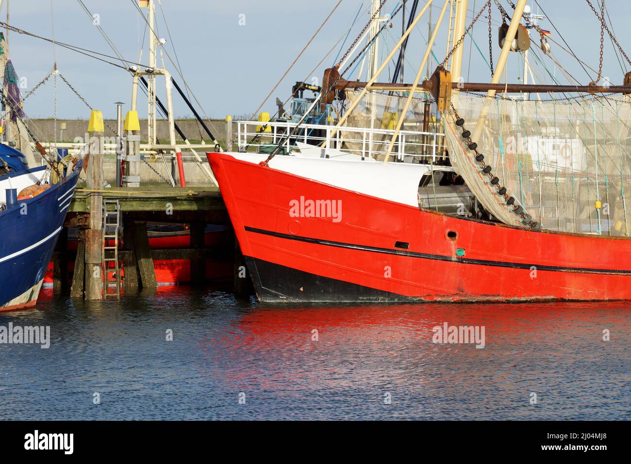 Fishing boat in the harbor Denmark Stock Photo
