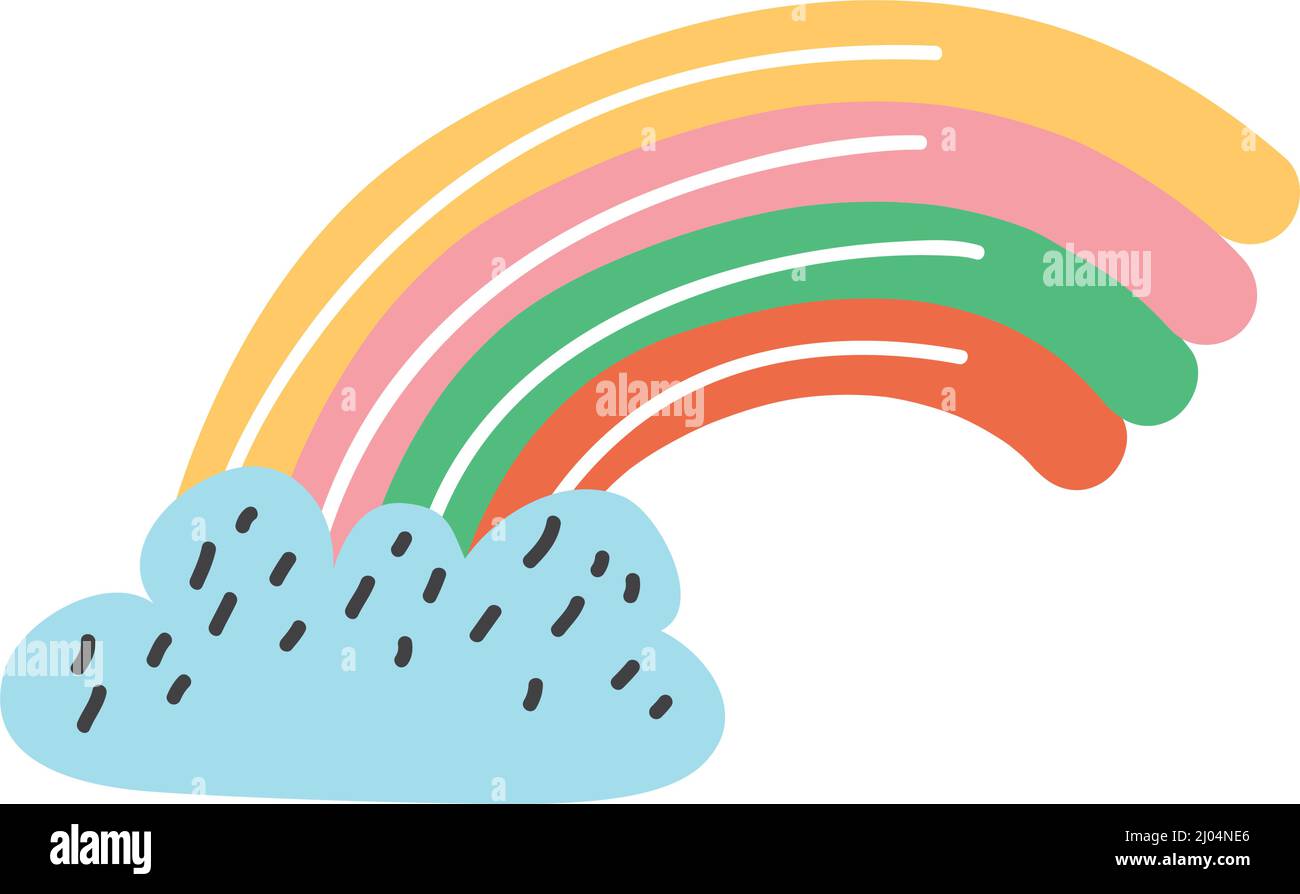 rainbow and cloud doodle style Stock Vector Image & Art - Alamy