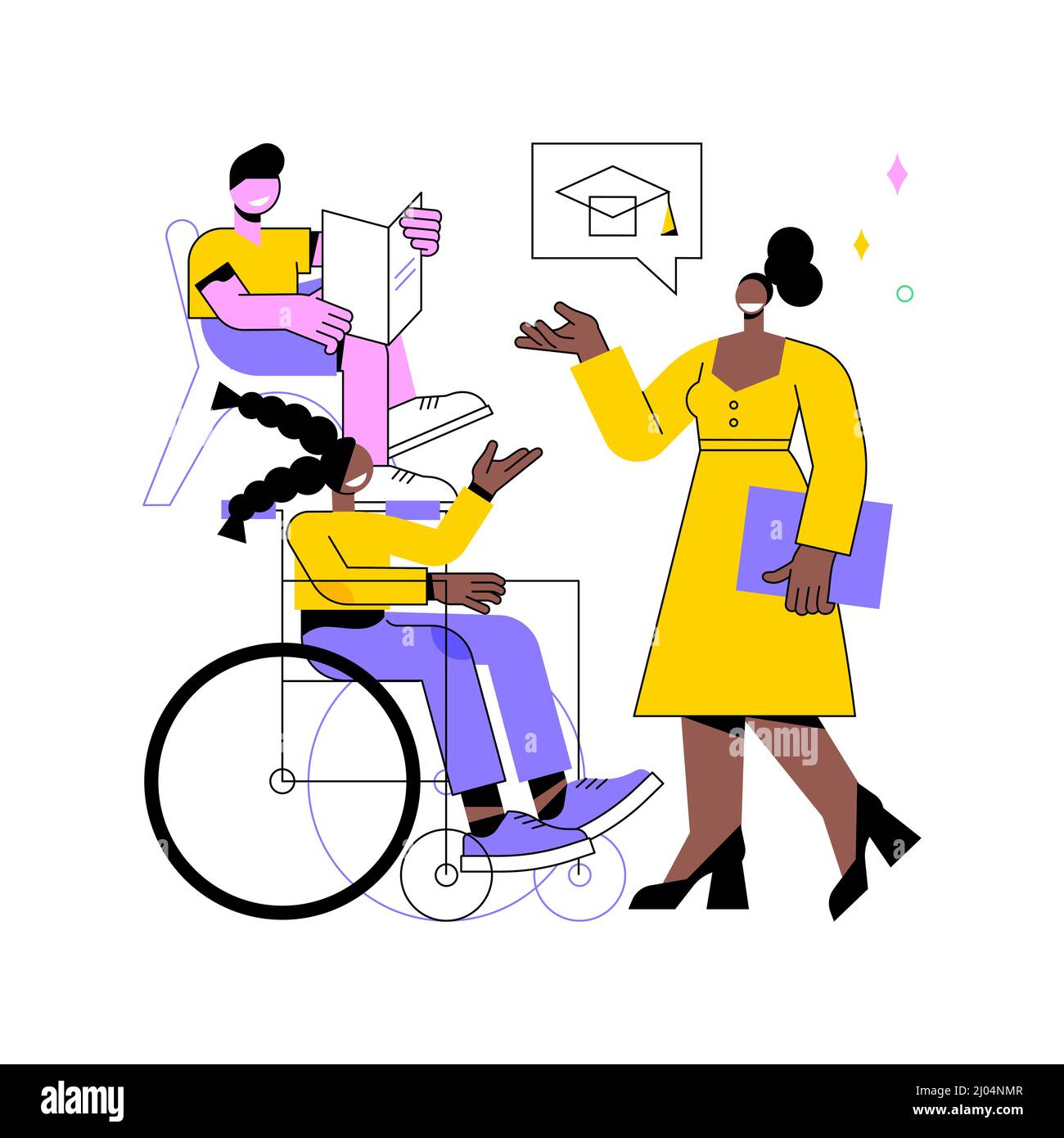 Special education preschool abstract concept vector illustration